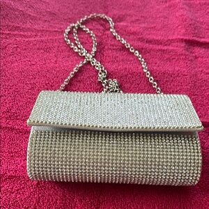Elegant Silver Chain Clutch